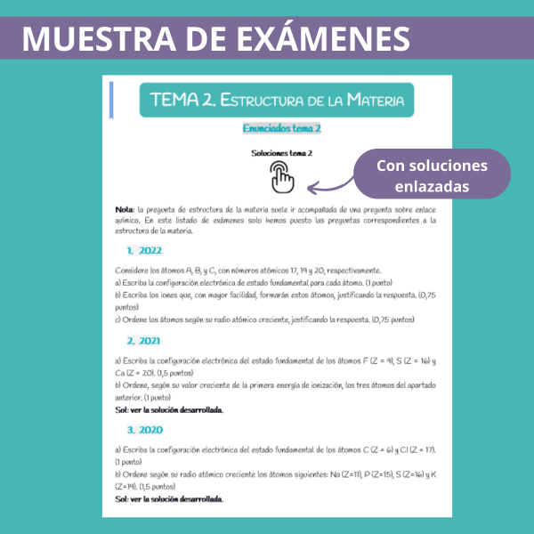 Muestra de exámenes de Química PAU+25