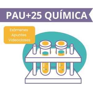 Ilustración con tubos de ensayo y líquido amarillo, representando el curso online de Química para la Selectividad PAU+25