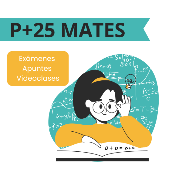 Ilustración de estudiante resolviendo fórmulas, representando el curso online de Matemáticas para la Prueba de Acceso a la Universidad +25