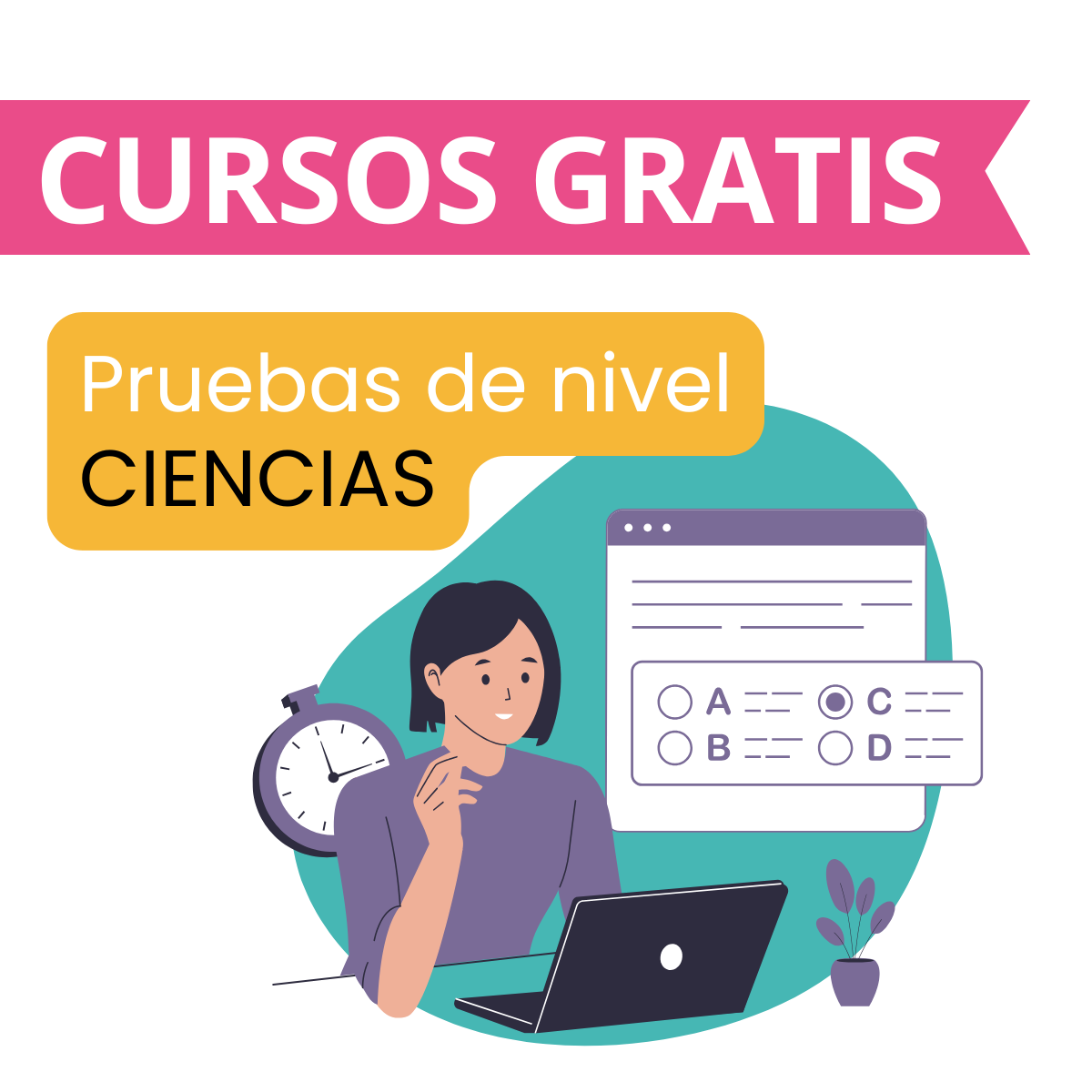 Prueba de nivel matemáticas, física y química para selectividad