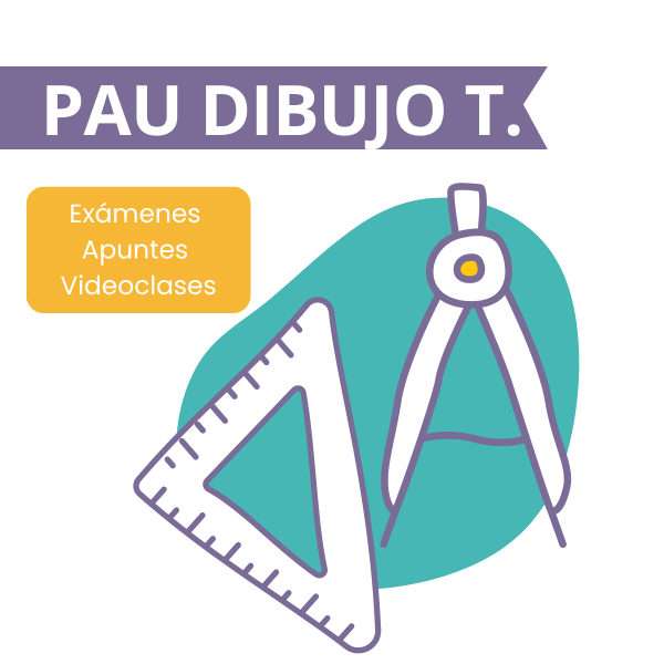 Ilustración con un compás y una escuadra, representando el curso online de Dibujo Técnico para la Selectividad PAU