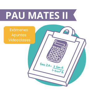 Ilustración con calculadora científica y fórmula trigonométrica, representando el curso online de Matemáticas II para la Selectividad PAU
