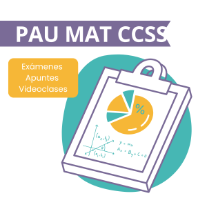 Ilustración con gráficos estadísticos y fórmulas, representando el curso online de Matemáticas Aplicadas a las Ciencias Sociales para la PAU